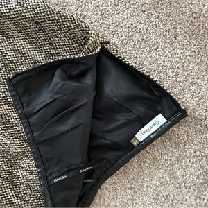 Calvin Klein Black and Cream Textured Skirt